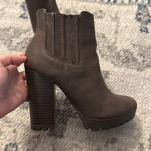 Brown heeled boots